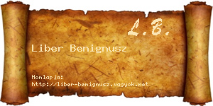 Liber Benignusz névjegykártya